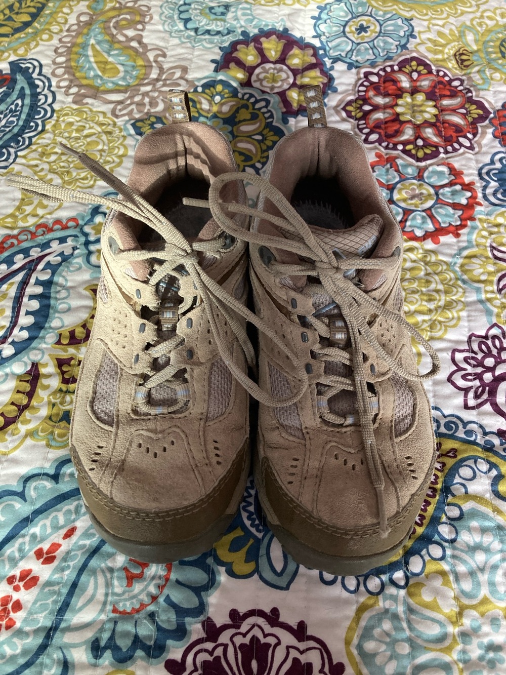 New Balance Tan and Beige Suede Walking Sneakers
